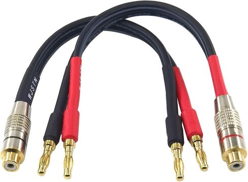RCA إلى فليكس دبوس الموز محول القابس 6 بوصة فليكس دبوس الموز المقابس إلى أنثى RCA كابل الصوت 2 حزمة (4 مم الموز التوصيل إلى RCA) in Saudi Arabia