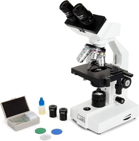 Celestron – Celestron Labs – Binocular Head Compound Microscope – 40-1000x Magnification – Adjustable Mechanical Stage – Includes 10 Prepared Slides in Kuwait