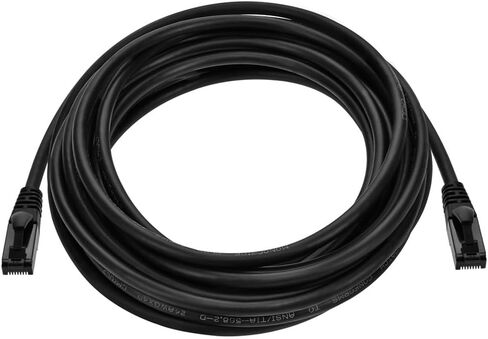 كابل مونوبرايس Cat6A مرن TPE - 7 أقدام - أسود | UTP، 24AWG، 500 ميجا هرتز، نحاس نقي، Snagless RJ45، كابل إيثرنت - سلسلة مرنة in Kuwait