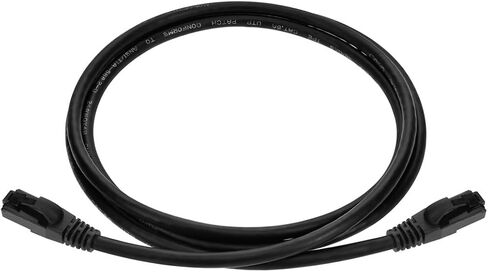 كابل مونوبرايس Cat6A مرن TPE - 7 أقدام - أسود | UTP، 24AWG، 500 ميجا هرتز، نحاس نقي، Snagless RJ45، كابل إيثرنت - سلسلة مرنة in Kuwait