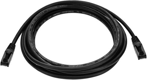كابل مونوبرايس Cat6A مرن TPE - 7 أقدام - أسود | UTP، 24AWG، 500 ميجا هرتز، نحاس نقي، Snagless RJ45، كابل إيثرنت - سلسلة مرنة in Kuwait