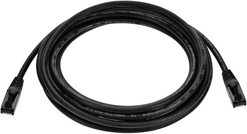 كابل مونوبرايس Cat6A مرن TPE - 7 أقدام - أسود | UTP، 24AWG، 500 ميجا هرتز، نحاس نقي، Snagless RJ45، كابل إيثرنت - سلسلة مرنة in Kuwait