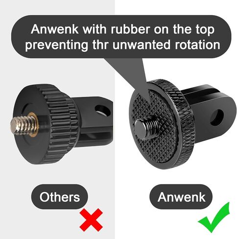 Anwenk Standard 1/4"-20 Male to 1/4"-20 Male Threaded Tripod Screw Adapter Standard Tripod Mounting Thread Camera Screw Adapter Converter, Precision Made (5 Pack) in Kuwait