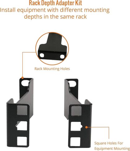 Tecmojo Server Rack Rail Depth Adapter/Extender - 1U - 6in / 15.24 cm - TAA Compliant - Recessed Rack Adapter - Rack Mount Adapter Kit - Network Rack Extender in Kuwait