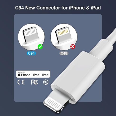 USB C to Lightning Cable 6ft 2Pack Apple MFi Certified iPhone Charger Fast Charging Usbc to Lightning Cable iPhone Charger Cord Compatible with iPhone 14 13 12 11 Pro Max Xr Xs 8 and More in Saudi Arabia