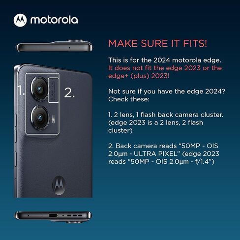 حافظة Motorola Edge 2023 Hybrid Crystal Clear - اعرض هاتف Moto Edge 2023 الخاص بك - حافظة شفافة ونحيفة للغاية وشفافة مع تقنية مضادة للاصفرار in Kuwait