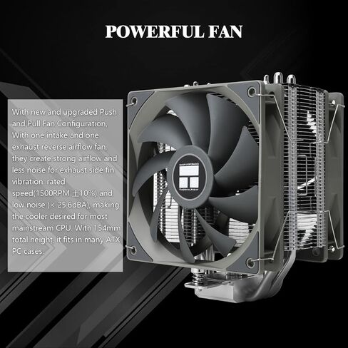 مبرد هواء وحدة المعالجة المركزية من Thermalright Assassin Spirit 120 V2 Plus، 4 أنابيب حرارية، مبرد وحدة المعالجة المركزية بمروحة هادئة مزدوجة PWM، مبرد غرفة تبريد الكمبيوتر، لـ AMD AM4 AM5/Intel 1700/1150/1151/1200(AS120 V2 Plus) in Saudi Arabia