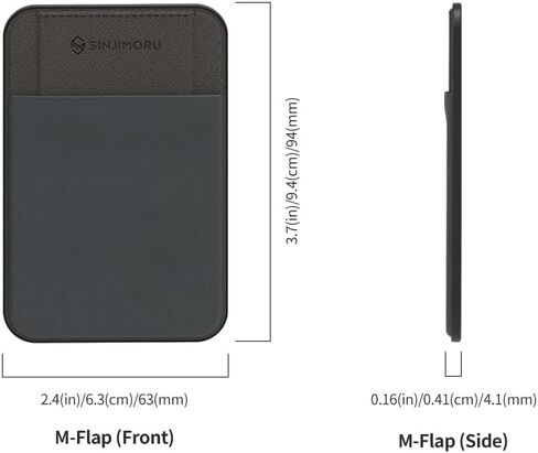 Sinjimoru Privacy Cover Magnetic Card Holder, Magnetic Phone Wallet Stick on as Credit Card Holder Compatible with iPhone 15 14 13 12 Series. M-Flap Black in Saudi Arabia