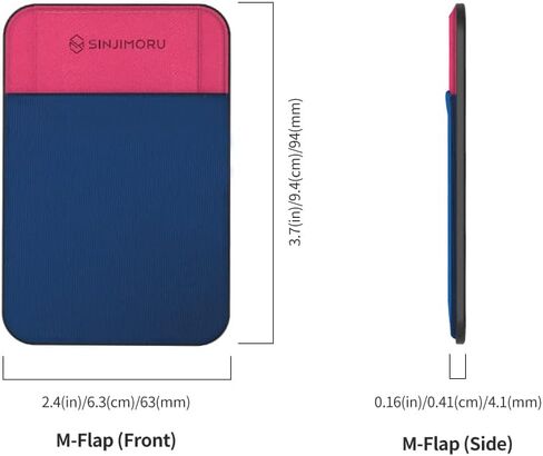Sinjimoru Privacy Cover Magnetic Card Holder, Magnetic Phone Wallet Stick on as Credit Card Holder Compatible with iPhone 15 14 13 12 Series. M-Flap Black in Saudi Arabia