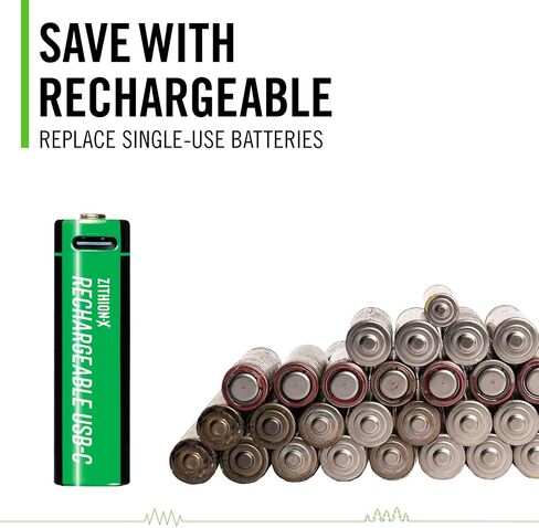 Coast AA USB-C Rechargeable Batteries, ZITHION-X, Lithium Ion 1.5v 2400 mAh, Long Lasting, Charges Under 2.5 Hours, Charging Cable Included, 4-Battery Pack in Saudi Arabia