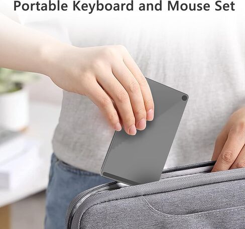 مجموعة لوحة مفاتيح وماوس قابلة للطي من Acoucou، مجموعة لوحة مفاتيح وماوس لاسلكية، لوحة مفاتيح محمولة للسفر للكمبيوتر اللوحي والهواتف الذكية، متوافقة مع نظام Mac/iOS Windows Android System-3 قنوات بلوتوث in Kuwait