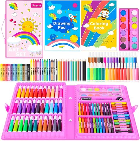 iBayam Art Supplies, 149-Pack Drawing Kit Painting Art Set Art Kits Gifts Box, Arts and Crafts for Kids Girls Boys, with Coloring Book, Crayons, Pastels, Pencils, Watercolor Pens & Cakes in Saudi Arabia