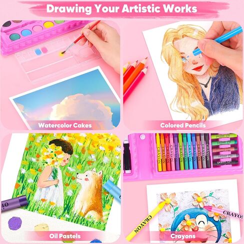iBayam Art Supplies, 149-Pack Drawing Kit Painting Art Set Art Kits Gifts Box, Arts and Crafts for Kids Girls Boys, with Coloring Book, Crayons, Pastels, Pencils, Watercolor Pens & Cakes in Saudi Arabia