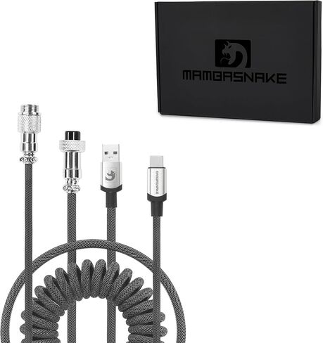 كابل LexonElec للشحن السريع من النوع C إلى USB A، كابل لوحة مفاتيح ميكانيكية للألعاب، كابل حياكة من الألياف المعدنية قابل للفصل للوحة مفاتيح الألعاب/الكمبيوتر اللوحي/الهاتف الذكي (رمادي) in Kuwait