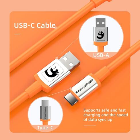 كابل LexonElec للشحن السريع من النوع C إلى USB A، كابل لوحة مفاتيح ميكانيكية للألعاب، كابل حياكة من الألياف المعدنية قابل للفصل للوحة مفاتيح الألعاب/الكمبيوتر اللوحي/الهاتف الذكي (رمادي) in Kuwait