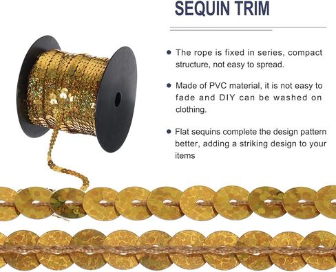 MECCANIXITY 200 ياردة × 0.16 بوصة شريط ترتر مسطح نسيج ترتر ليزر Paillette Spangle ترتر تقليم للحرف اليدوية DIY هامش ترتر خياطة بلينغ بحيرة زرقاء in Kuwait