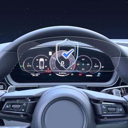 واقي شاشة الملاحة لسيارة بورش كايين 2019 مقاس 12.3 انش، واقي شاشة شفاف ار رويا HD من الزجاج المقسى مقاوم للخدش فائق الوضوح فائق الوضوح in Kuwait