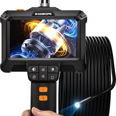 Borescope, 4.3" IPS Industrial Endoscope Camera with Light IP67 Waterproof Inspection Camera Snake Camera with 16.5ft Semi-Rigid Cable in Saudi Arabia