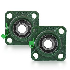 UCF202-10 Pillow Block Bearings (2 Pack) - 5/8 inch Bore, 4 Bolt Flange Mounted, Solid Cast Iron Base, Self-Alignment