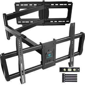 PERLESMITH Long Arm TV Wall Mount for 37-84 inch TVs, Full Motion TV Mount with 42.72 inch Extension Articulating Arm Swivel and Tilt, Max VESA 600x400mm, Holds up to 132 lbs, 16",18", 24" Studs