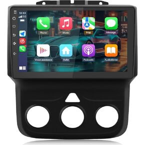 AWESAFE Android Car Stereo for Dodge RAM 1500 2500 3500 2013 2014 2015 2016 2017 2018, Android Touch Screen Radio Replacement with Wireless CarPlay Android Auto - 2+32GB (Only fit Manual AC)