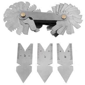 1Pcs Thread Pitch 2Pcs 60° Center Fishtail Gauge for Threading Gauges and 1Pcs 55° Center Gauge Inch Metric