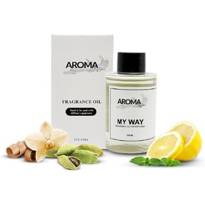 Essential Oils for Diffuser - My Way Fragrance Oil Blend - Luxury Hotel Inspired Aromatherapy Oils - Lush Leather, Cardamon and Lemon Scent - 120ml