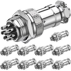 DIYhz GX16 2 Pins Panel Metal Mount Circular Metal Aviation Connector Adapter Male Female Plug Socket (10 Pcs)