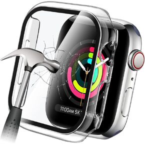YMHML Compatible with Apple Watch 38mm Series 3/2/1 Case with Built-in Tempered Glass Screen Protector, Thin Guard Bumper Full Coverage Hard Cover for iWatch Accessories