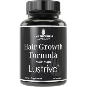 Lustriva + Biotin 10000mcg - Clinically Tested & Proven for Hair Growth & Skin in A Double-Blind Study. Hair & Skin Vitamins Supplement That Enhances Biotin Solubility by 40x. Pills for Women & Men.