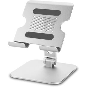WORHE Tablet Holder Sturdy Marble Base, Adjustable Swivel Desktop Holder with 360 Degree Rotating Base Foldable Adjustable Holder Silver (WH005) in Saudi Arabia