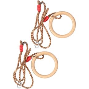 Wooden Gymnastics Rings, Wooden Swing Rings 120 Kg Load-Bearing for Adults for Children