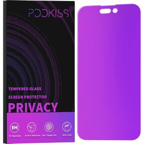 PDDKISS Compatible for iPhone 14 Pro Privacy Screen Protector 6.1 inch Display, Gradient Colorful Anti Spy Anti Blue Light HD Screen Protector Tempered Glass Easy Installation