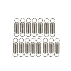 uxcell Extended Tension Spring Wire Diameter 0.016" , OD 0.16" , Free Length 0.59" Stainless Steel Small Dual Hook Tension Spring for Machinery Construction Industrial 15pcs