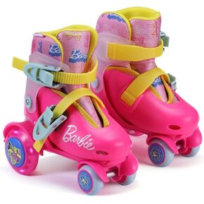 Barbie Kids Trainer Skates - Light Up Wheels, ABEC 5 Bearings, Durable PVC Material, Foam Shoe Lining, Perfect for Active Fun and Adventures, US Size 9-12
