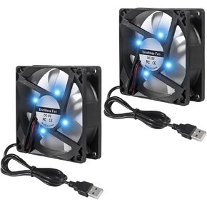 AITRIP 4PCS 80mm USB Fan 5V Brushless 8025 80x25mm for Cooling DIY PC Computer Case 3D Printer CPU Coolers Radiators