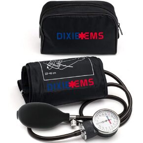 Dixie EMS Deluxe Aneroid Sphygmomanometer Blood Pressure D-Ring Cuff - Black
