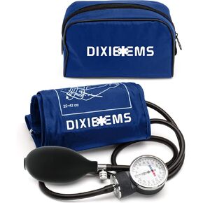 Dixie EMS Deluxe Aneroid Sphygmomanometer Blood Pressure D-Ring Cuff - Black
