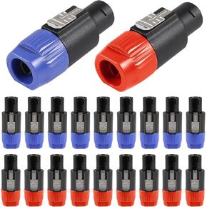 ACEIRMC 4-Pole 4Pin NL4FC Connector Ohm Plug Speaker Audio Cable Plug Adapter Compatible with Neutrik Speakon NL4FC, NL4FX, NL2FC (5pcs Orange + 5pcs Blue) in Saudi Arabia