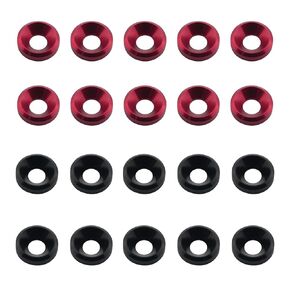 20PCS M4 Countersunk Machine Screw Washers Flat Head Washers Circular Flat Washers for Mechanical Parts Screw Washers Used in Construction and Machinery Burgundy and Black