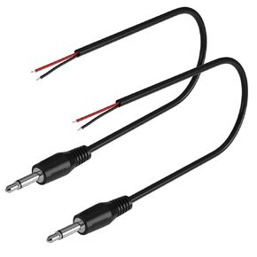 SIOCEN 2-Pack 6FT Replacement 3.5mm Male Jack to Bare Wire Open End TS 2 Pole Mono 1/8" 3.5mm Jack Plug Connector AUX Audio Cable for Scanner,Speaker PA horns,morse key, cooling fans, power amp Repair