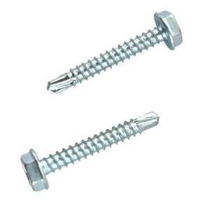 #6 x 3/4" Zinc Plated Case Hardened Steel Hex Washer Head Self Drilling Sheet Metal Dura-Screws (1 LB, 319 PCS)