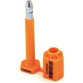 High Security Bolt Seal for Cargo Containers and Truck Trailers, Orange Color, Box (50 pcs), Numbered with Barcode, ISO and C-TPAT Certified BFSEALS