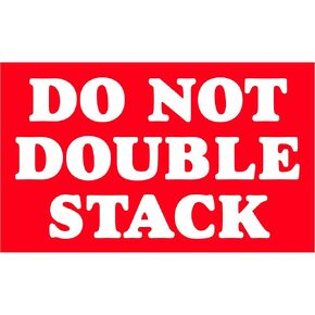 Tape Logic TLSCL613 Labels, Do Not Double Stack", 3" x 5", Red/White, 1 Roll of 500 Labels