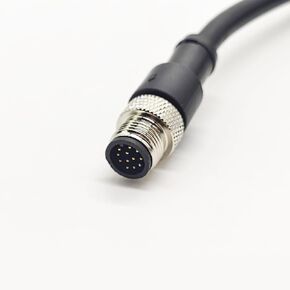 M12 12 Pin Male Connector Cable, A Code Straight Molding Cable Male Aviation Sensor Electrical PVC Cable Industrial Molded Cable AWG26（2Meter）