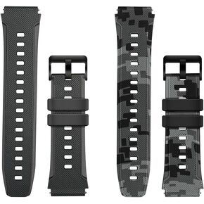 Smart Watch Band 22mm 2 Pack, for AMAZTIM Smart Watch Bands Replacement M2/T2, Compatible with KOSPET Tank M2/T2, TPU Sports Straps Bands, Adjustable Wristband, Men Black Smartwatch Band in Kuwait
