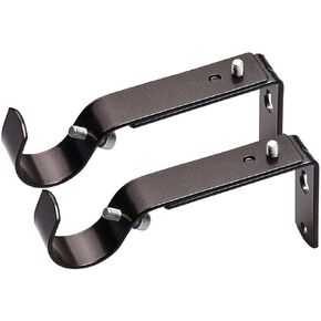 Curtain Rod Bracket Set of 2 for 7/8 or 1 Inch Rods, Adjustable - Oil Rubbed Bronze