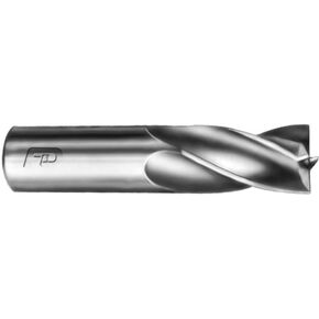 18258-F514 Four Flute End Mill, Short Series, High Speed Steel, 7/16" Mill Diameter, 7/16" Shank Diameter, 7/8" Flute Length, 2 3/16" Overall Length, 4 Number of Flutes