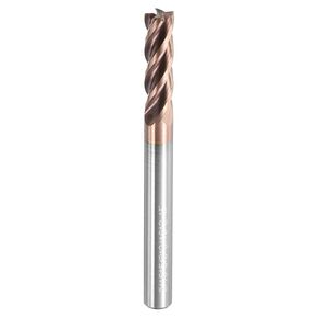 uxcell Carbide Square End Mill, 3/16" Dia TiSiN Coated 4 Flutes Milling Bit Cutter, for Hardened Steel Stainless Steel Cast Iron, 3/16" Shank 5/8" Cut Length 2" Long HRC55