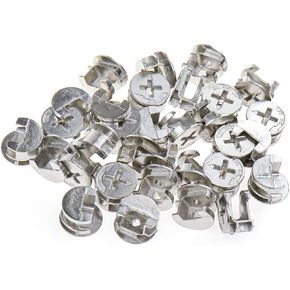 LC LICTOP 14.6mm/ 0.57" Dia 9.5mm/0.37'" height Cam Fittings Lock Furniture Cabinet Connectors Hardware Bolts Silver-30 Pcs